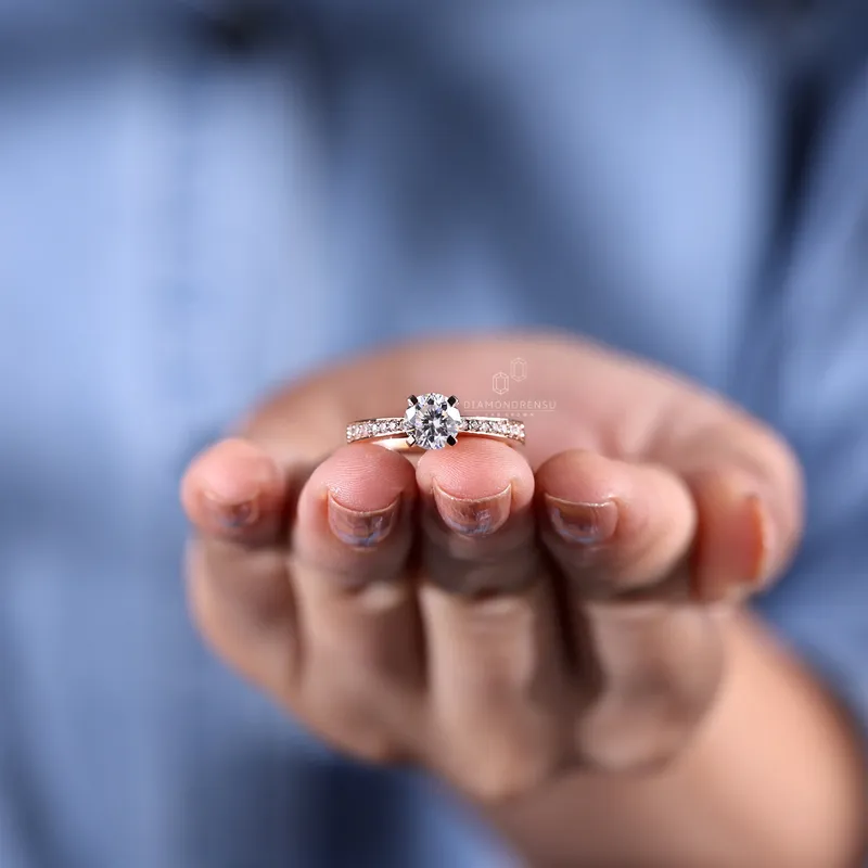 Round Diamond Engagement Ring, 1.16 TCW EF/VVS Round Lab Grown Diamond Ring, Anniversary Gift Ring for Her vy 9