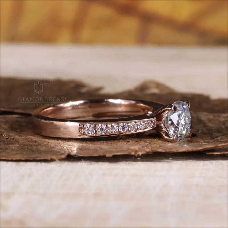 Round Diamond Engagement Ring, 1.16 TCW EF/VVS Round Lab Grown Diamond Ring, Anniversary Gift Ring for Her vy 6