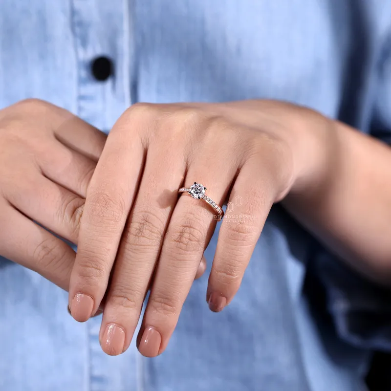 Round Diamond Engagement Ring, 1.16 TCW EF/VVS Round Lab Grown Diamond Ring, Anniversary Gift Ring for Her vy 7