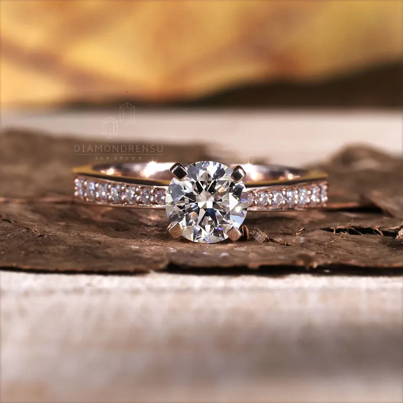 Round Diamond Engagement Ring, 1.16 TCW EF/VVS Round Lab Grown Diamond Ring, Anniversary Gift Ring for Her vy 4