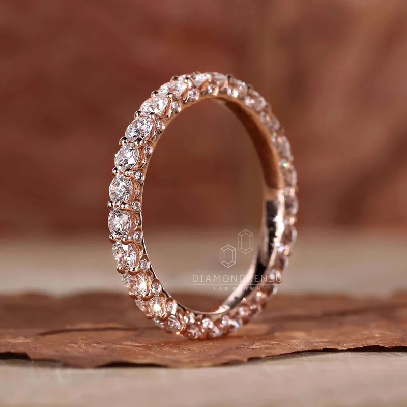 Round Diamond Wedding Band, 2.50 MM Lab Grown Diamonds view 4