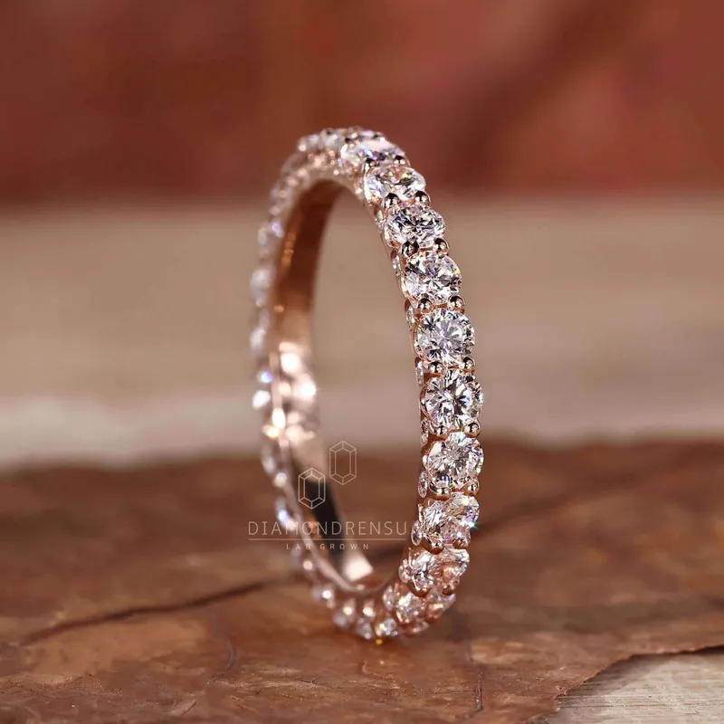 Round Diamond Wedding Band, 2.50 MM Lab Grown Diamonds view 2