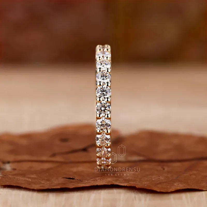 Round Lab Created Diamond Eternity Wedding Band for Women view 5