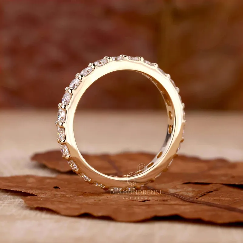 Round Lab Created Diamond Eternity Wedding Band for Women view 6