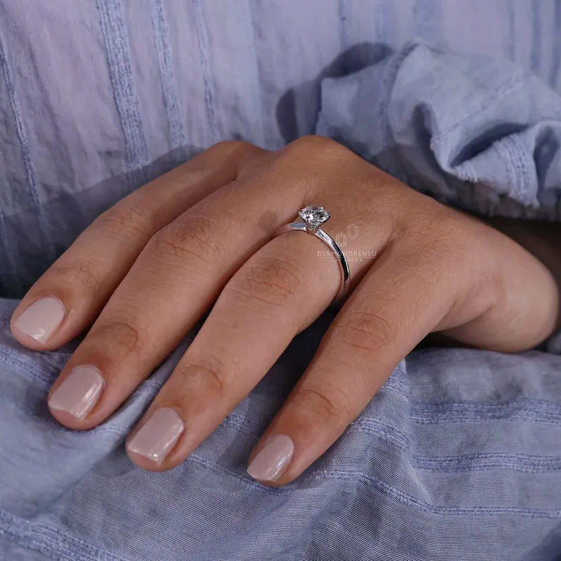 Round Lab Created Diamond Solitaire Engagement Ring for Women vy 7
