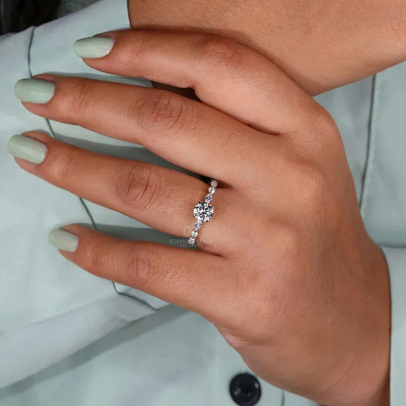Round Lab Grown Diamond Engagement Ring For Women view 5