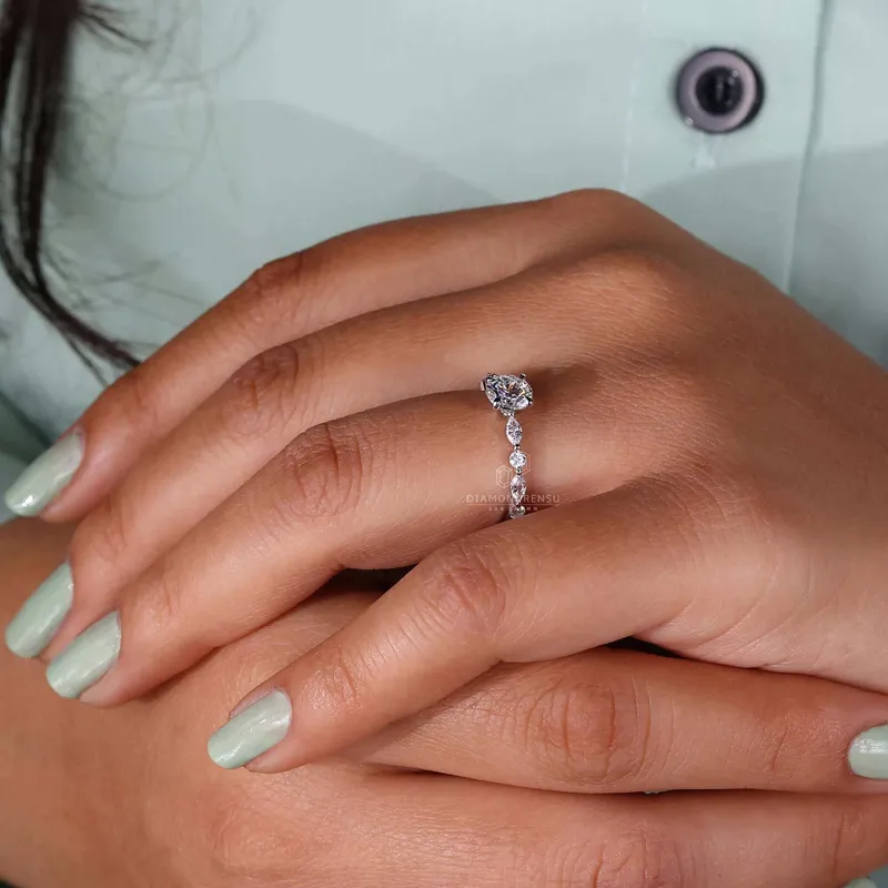 Round Lab Grown Diamond Engagement Ring For Women view 3