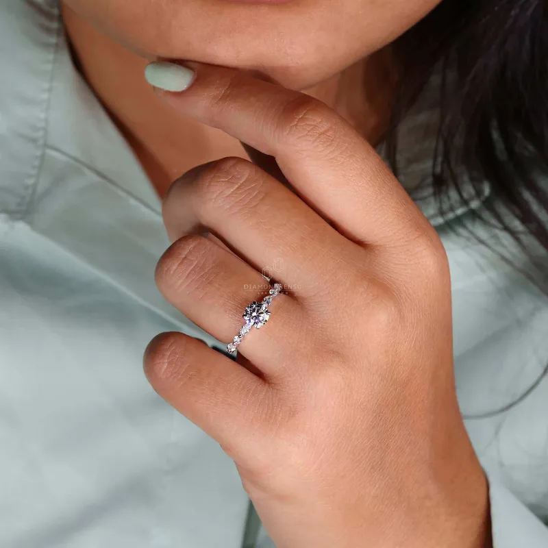 Round Lab Grown Diamond Engagement Ring For Women view 8