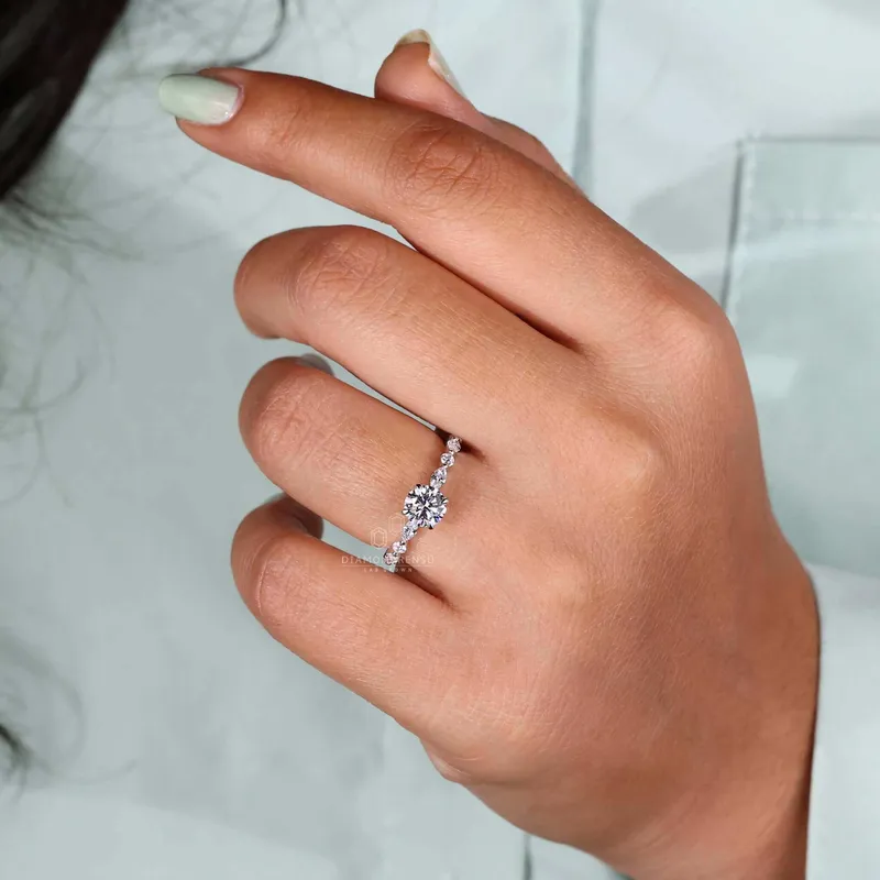Round Lab Grown Diamond Engagement Ring For Women view 7