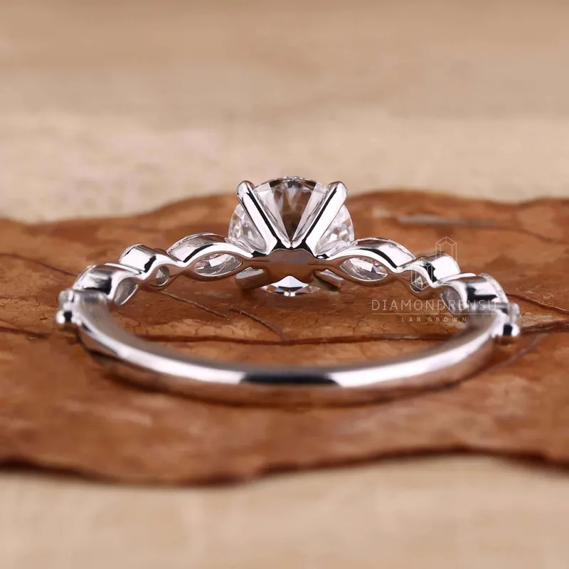 Round Lab Grown Diamond Engagement Ring For Women view 6