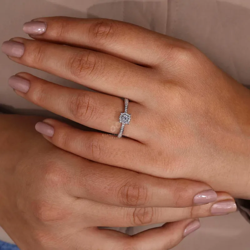 Round Lab Grown Diamond Minimalist Ring vy 5