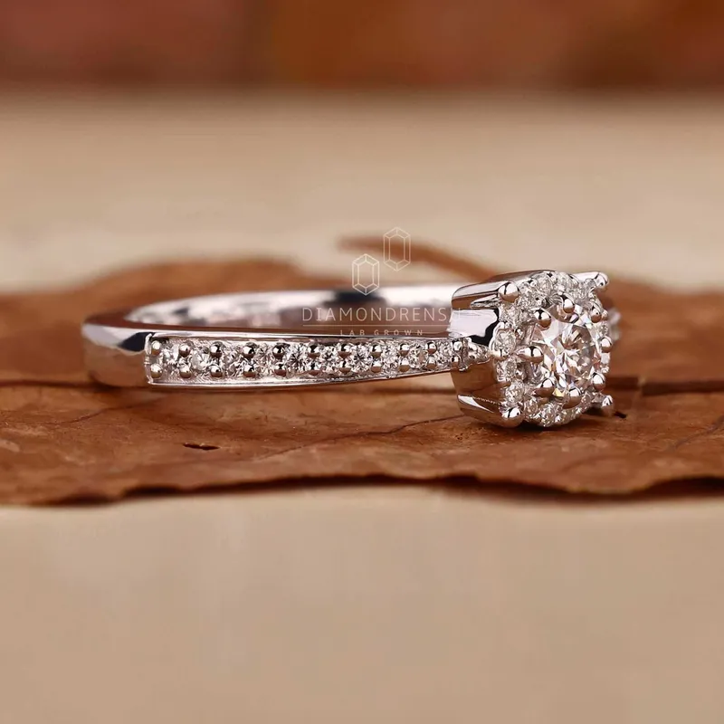 Round Lab Grown Diamond Minimalist Ring vy 6