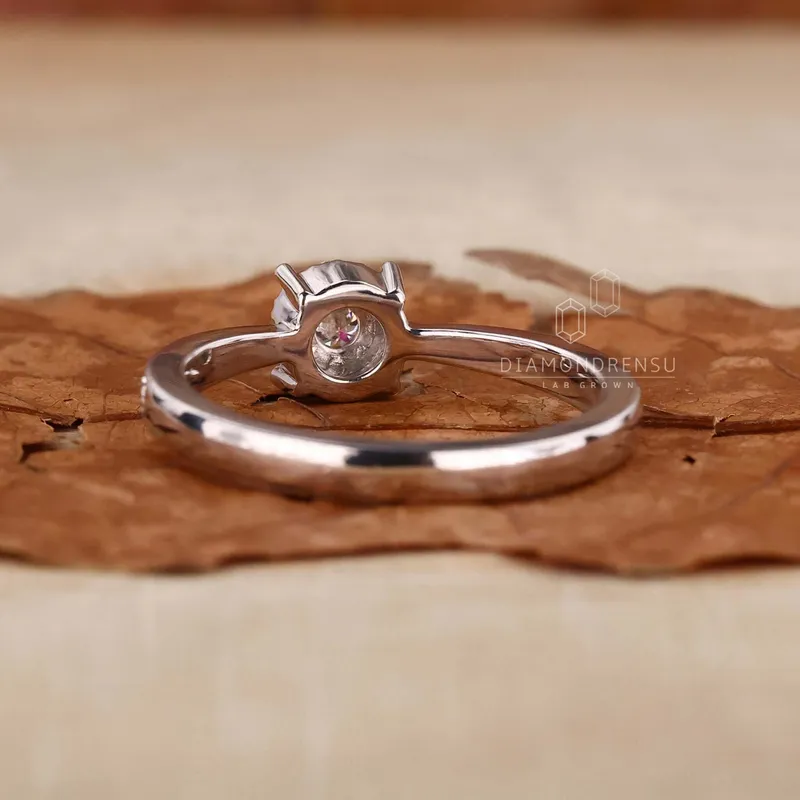 Round Lab Grown Diamond Minimalist Ring vy 7