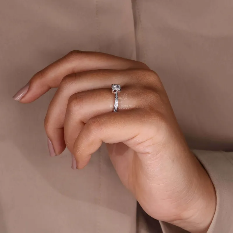 Round Lab Grown Diamond Minimalist Ring vy 2