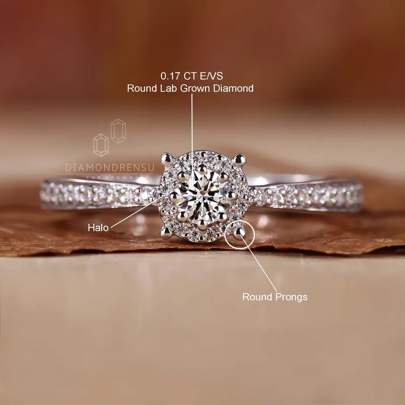Round Lab Grown Diamond Minimalist Ring vy 9