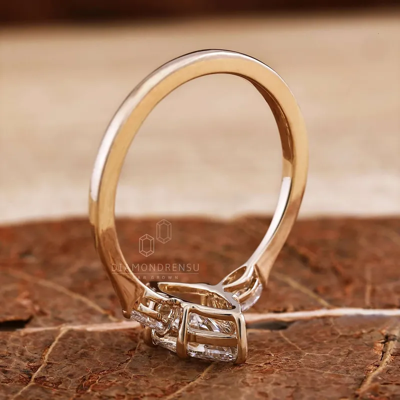 Three Stone Engagement Ring, 1 CT Marquise Cut Lab Grown Diamond Ring vy 3