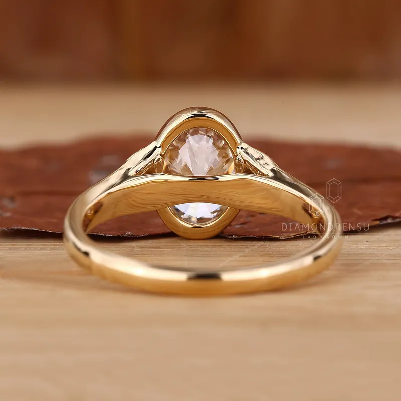 Three Stone Oval Engagement Ring Modern Beauty view 4