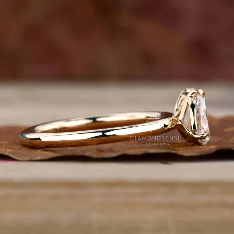 Toi Et Moi Engagement Ring, 1.59 TW Emerald and Pear Cut Lab Grown Diamond Ring view 5