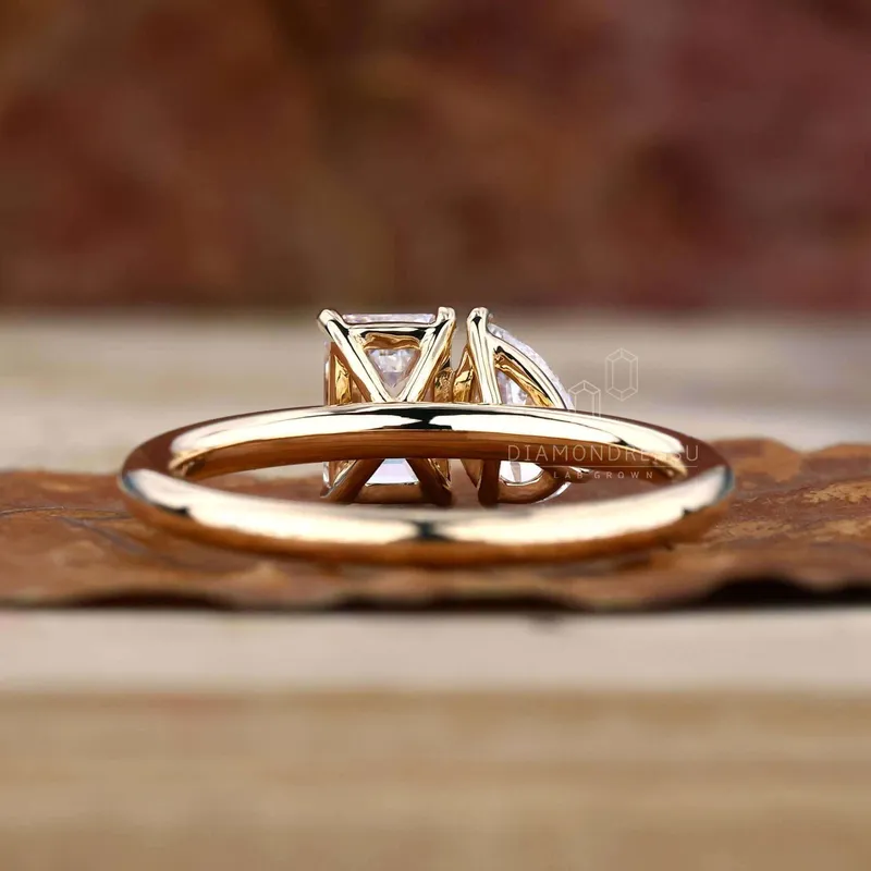 Toi Et Moi Engagement Ring, 1.59 TW Emerald and Pear Cut Lab Grown Diamond Ring view 6