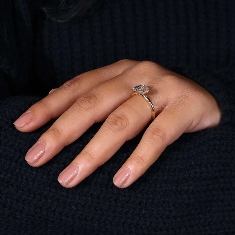 Toi Et Moi Engagement Ring, 1.59 TW Emerald and Pear Cut Lab Grown Diamond Ring view 8