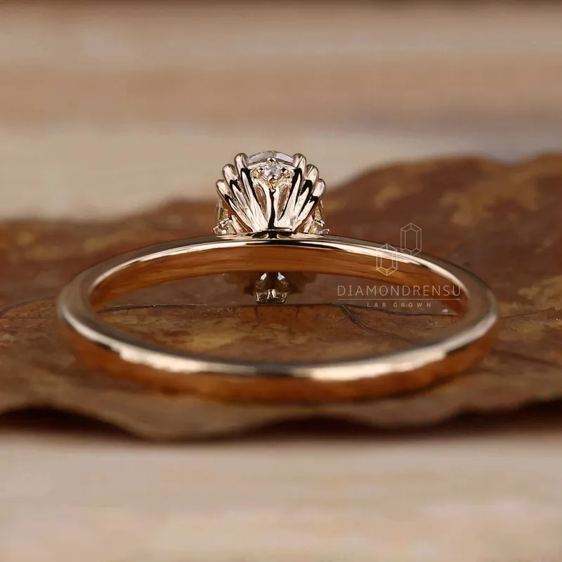 Triple Prong Set 0.72 CT Oval Cut Lab Grown Diamond Solitaire Engagement Ring view 6