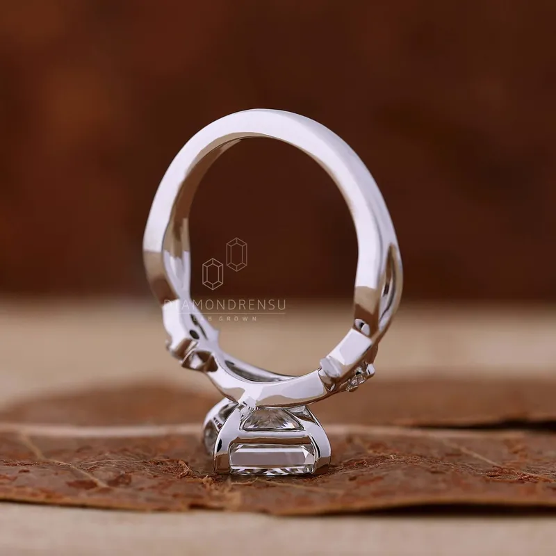 Unique Twisted Shank Ring, 2.01 CT Princess Cut Lab Grown Diamond Engagement Ring view 5
