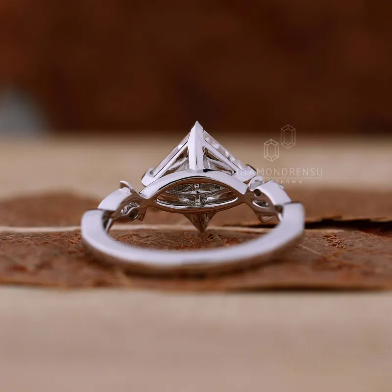 Unique Twisted Shank Ring, 2.01 CT Princess Cut Lab Grown Diamond Engagement Ring view 3