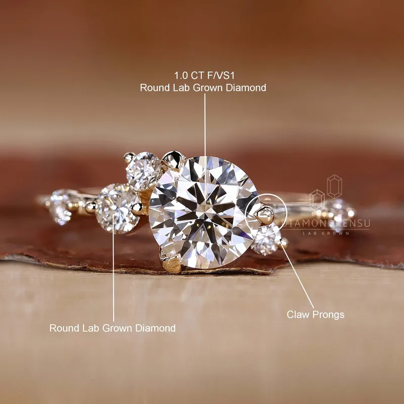 Vintage Diamond Cluster Ring - Dazzling Elegance vy 9