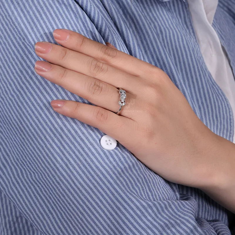 Vintage Engagement Ring, 0.32 TCW Round Brilliant Cut Lab Created Diamond Ring, Anniversary Gift Ring for Her view 7