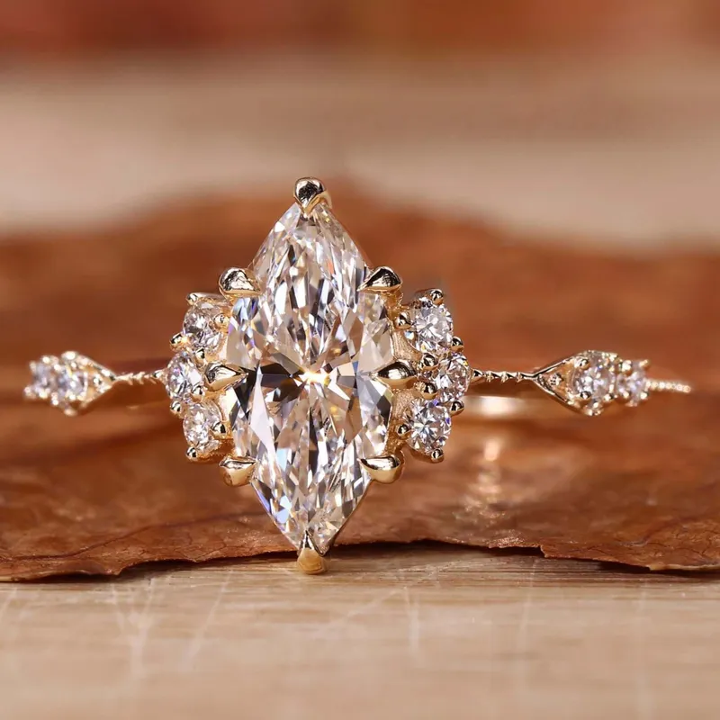 Vintage Engagement Ring, Marquise Cut Lab Grown Diamond Ring engagement ring