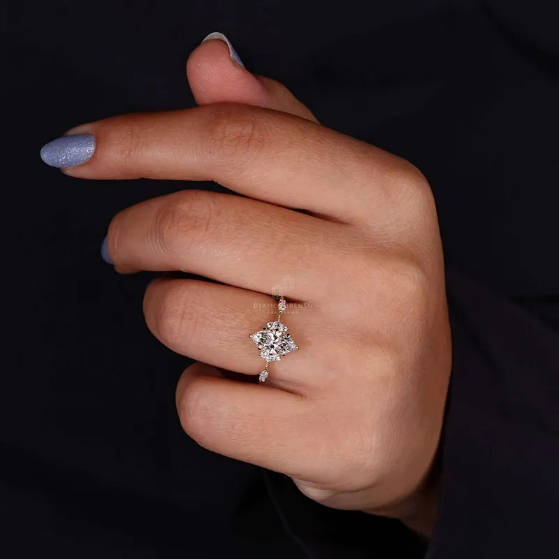 Vintage Engagement Ring, Marquise Cut Lab Grown Diamond Ring vy 3