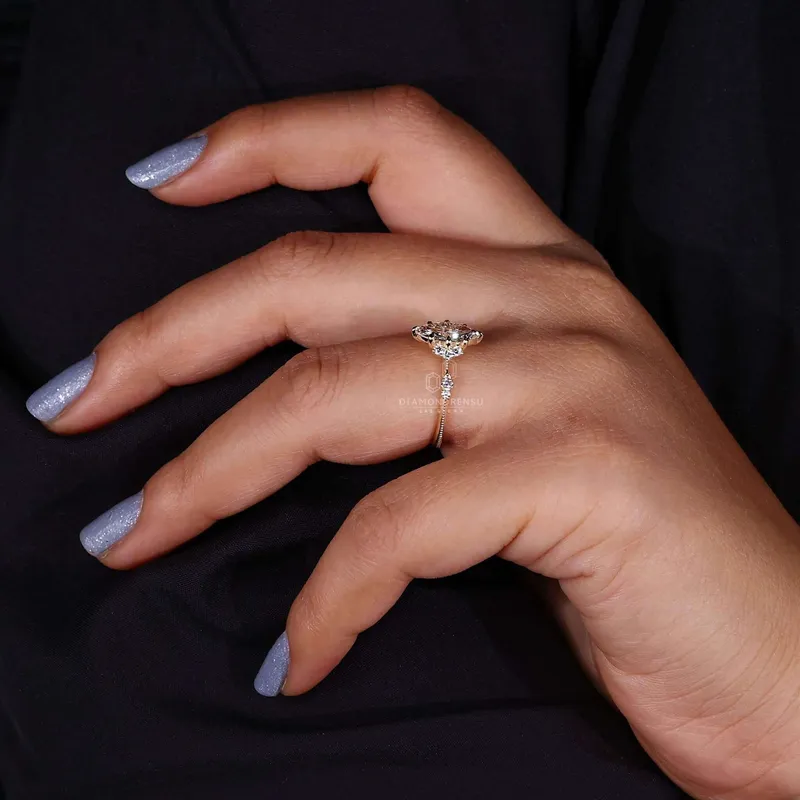 Vintage Engagement Ring, Marquise Cut Lab Grown Diamond Ring vy 7