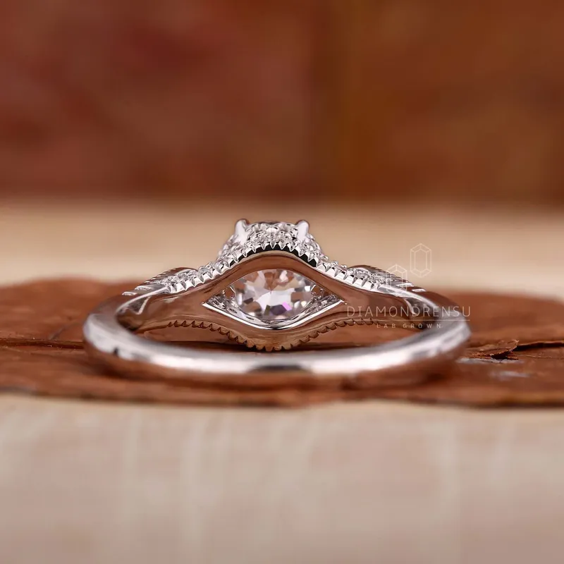 Vintage Jubilee Cut Lab Grown Diamond Engagement Ring For Women view 6