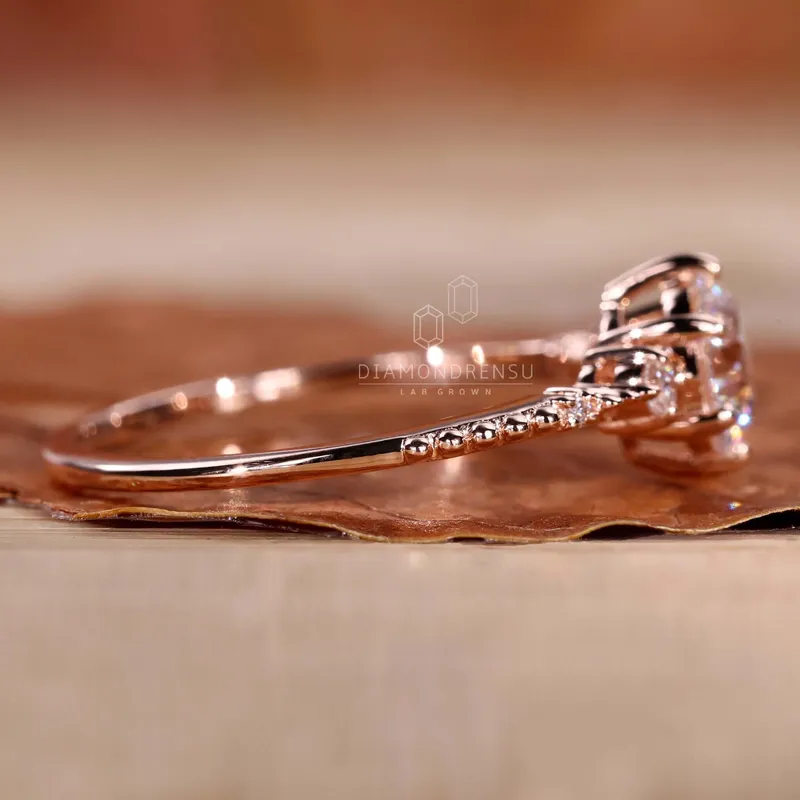 Vintage Style Round Lab Created Diamond Engagement Ring For Women view 5
