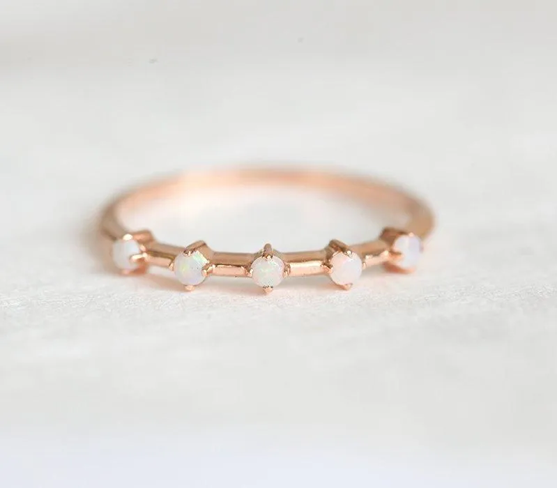 DOMINIQUE OPAL RING round cut engagement ring