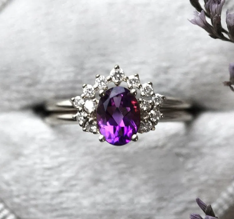 Dora Amethyst Diamond Ring view 8