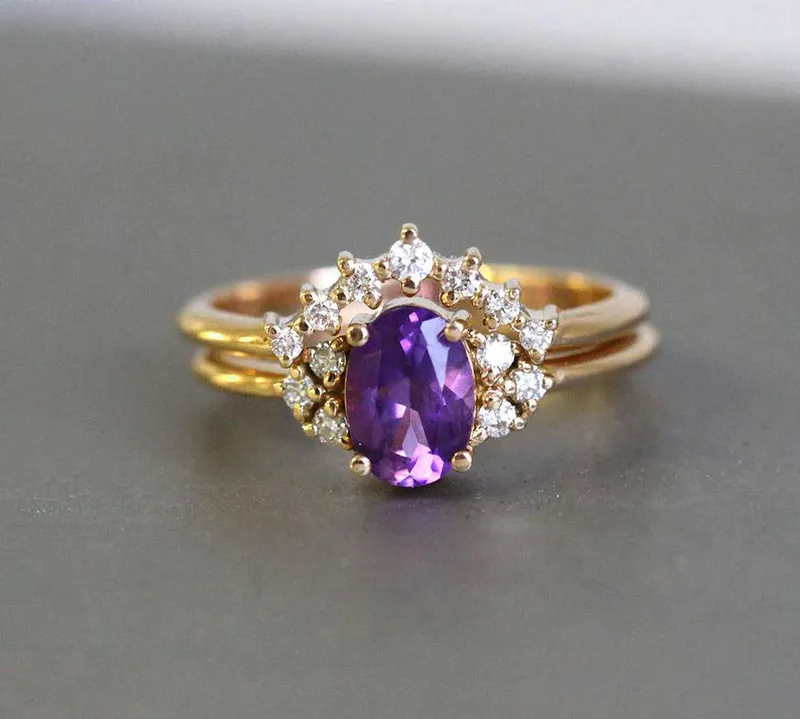 Dora Amethyst Ring Set vy 3