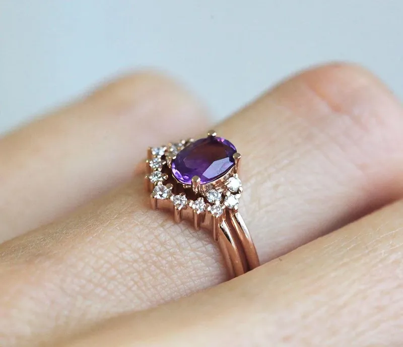 Dora Amethyst Ring Set vy 4