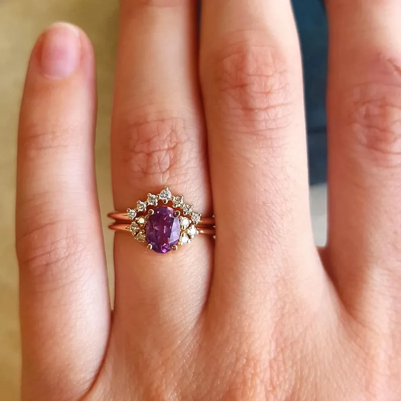 Dora Amethyst Ring Set vy 5