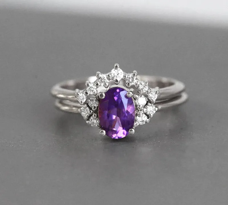 Dora Amethyst Ring Set vy 6