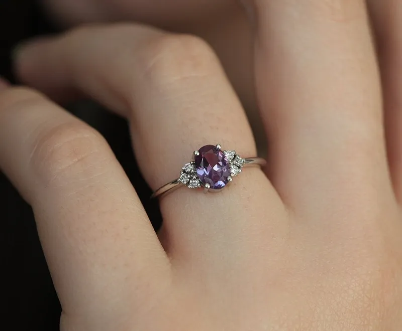 Dora Lab Alexandrite & Diamond Ring vy 7