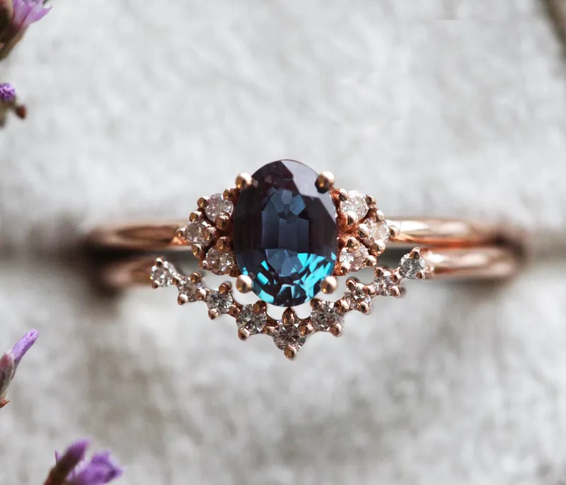 Dora Oval Alexandrite Ring view 7