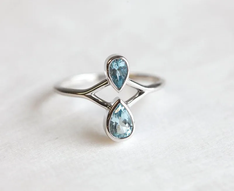 DOUBLE AQUAMARINE RING, AQUAMARINE RING view 4