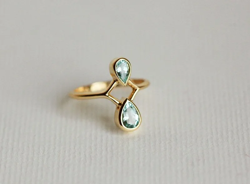 DOUBLE AQUAMARINE RING, AQUAMARINE RING view 5