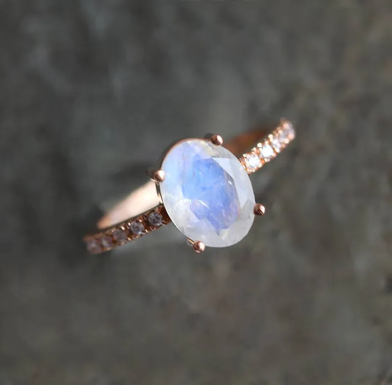 Dream Moonstone Ring Set, Engagement Ring view 10