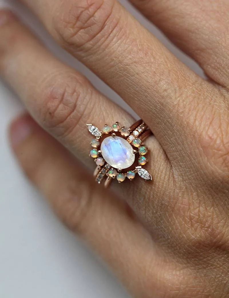 Dream Moonstone Ring Set, Engagement Ring view 3