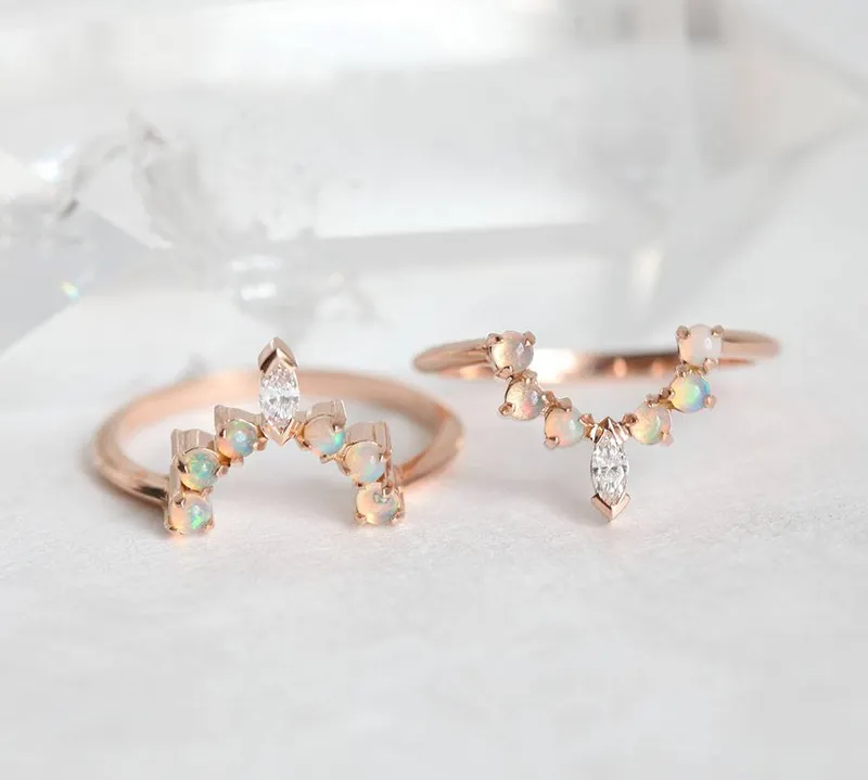 Dream Moonstone Ring Set, Engagement Ring view 4