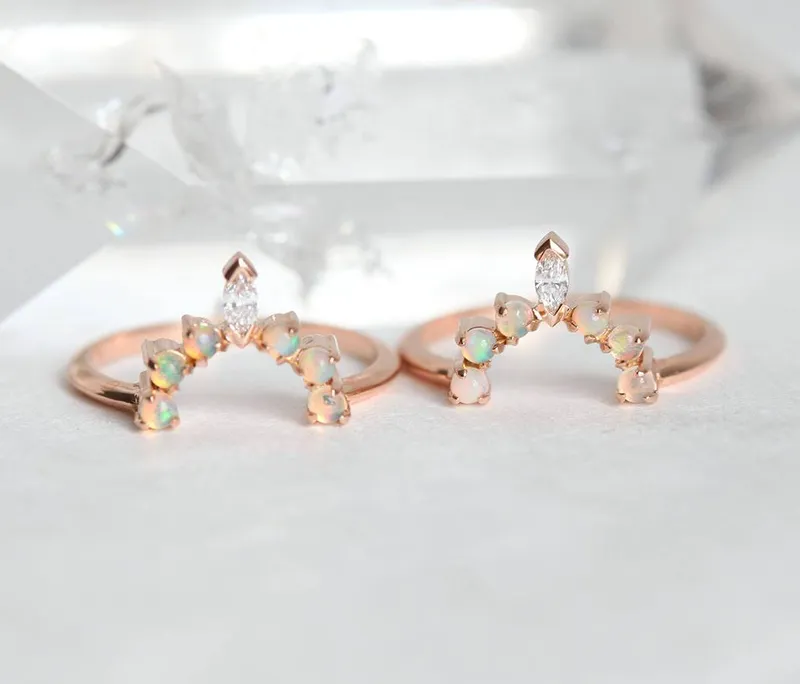Dream Moonstone Ring Set, Engagement Ring view 5