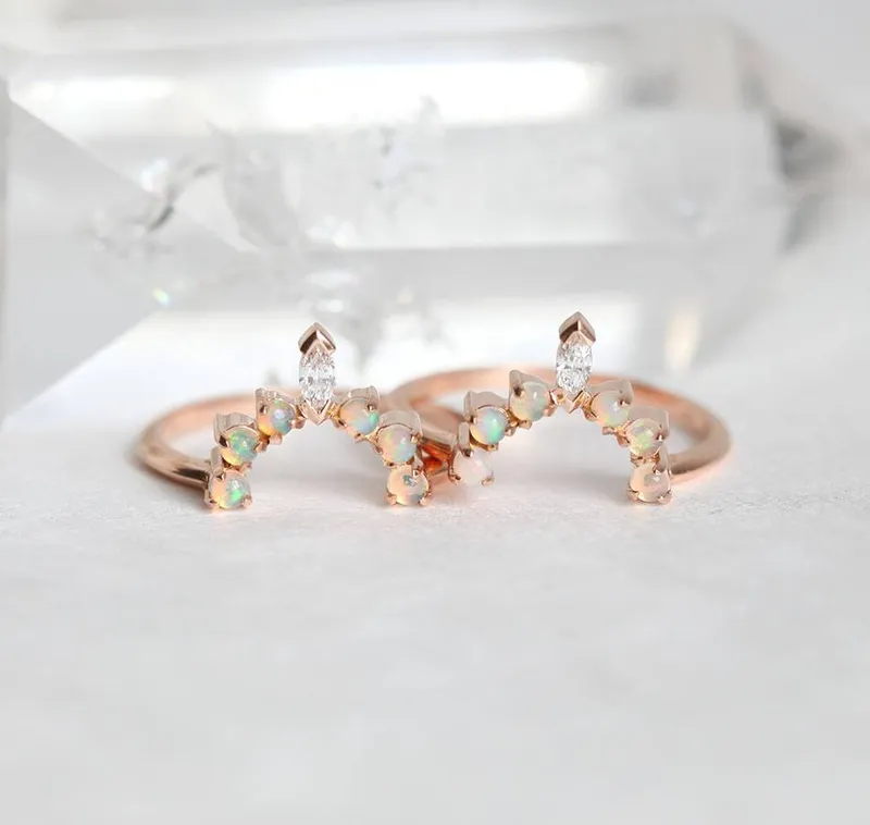 Dream Moonstone Ring Set, Engagement Ring view 7