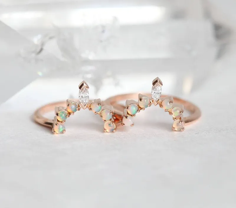 Dream Moonstone Ring Set, Engagement Ring view 9